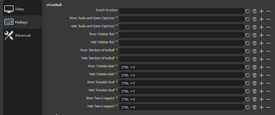 obs how to set up hotkeys for scenes