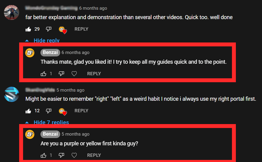 YouTube comments.