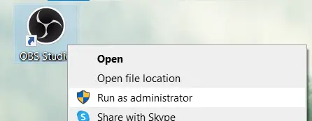 Run OBS As Administrator